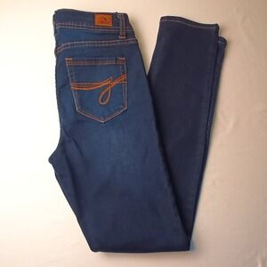 Jordache Jeans Size 6 Mid Rise Skinny Leg Dark Wash Retro Classic Stretch Denim